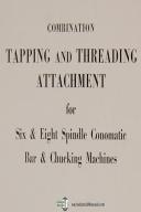 Cone Conomatic Operators Auto Lathe Tapping Threading Attachment Machine Manual